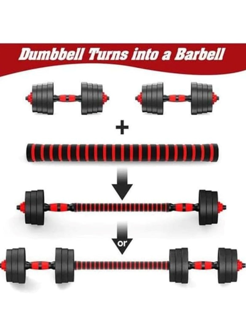 Huitich Black Heavy Duty PVC Dumbbells Set 10kg with Cement Core  - Image 5