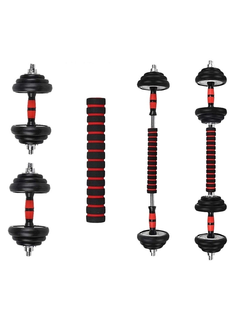 Huitich Black Heavy Duty PVC Dumbbells Set 10kg with Cement Core  - Image 1