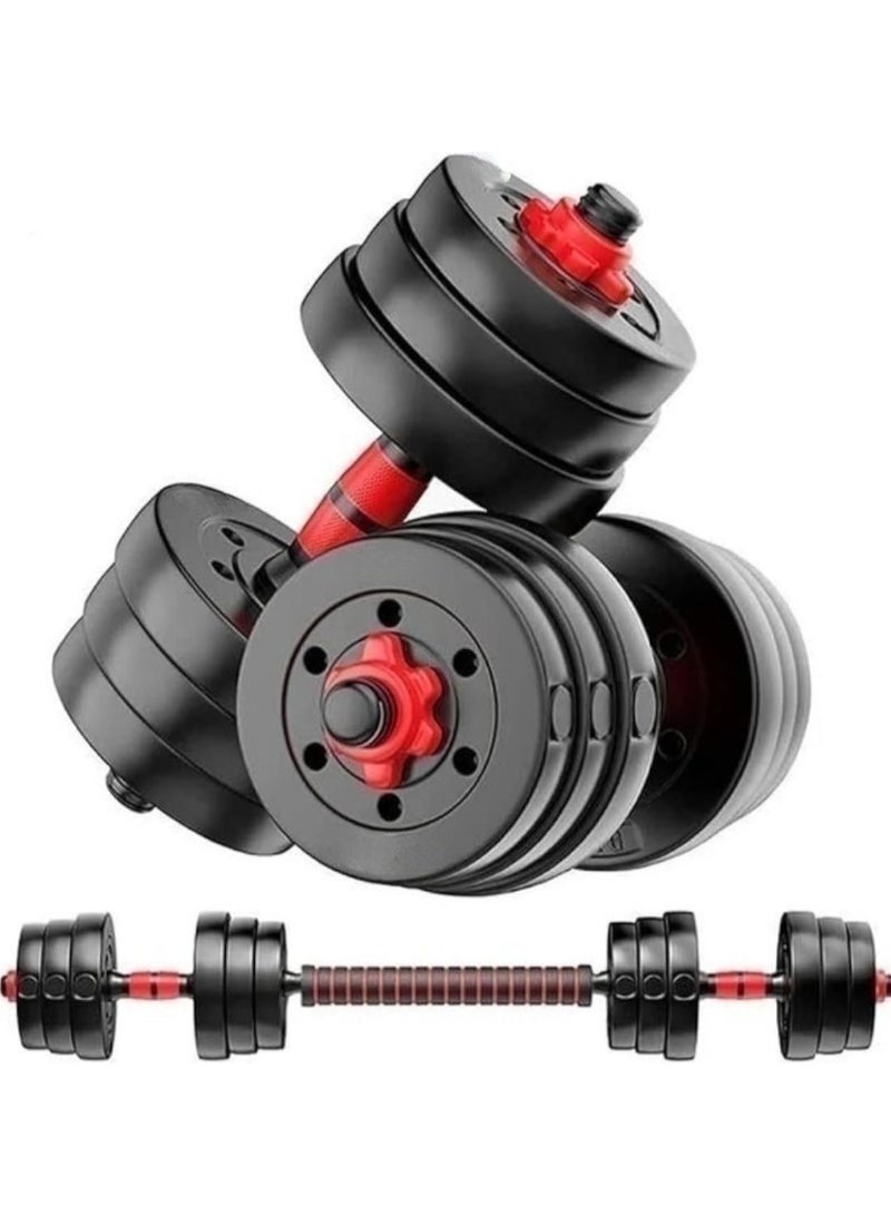 Huitich Black Heavy Duty PVC Dumbbells Set 10kg with Cement Core  - Image 2