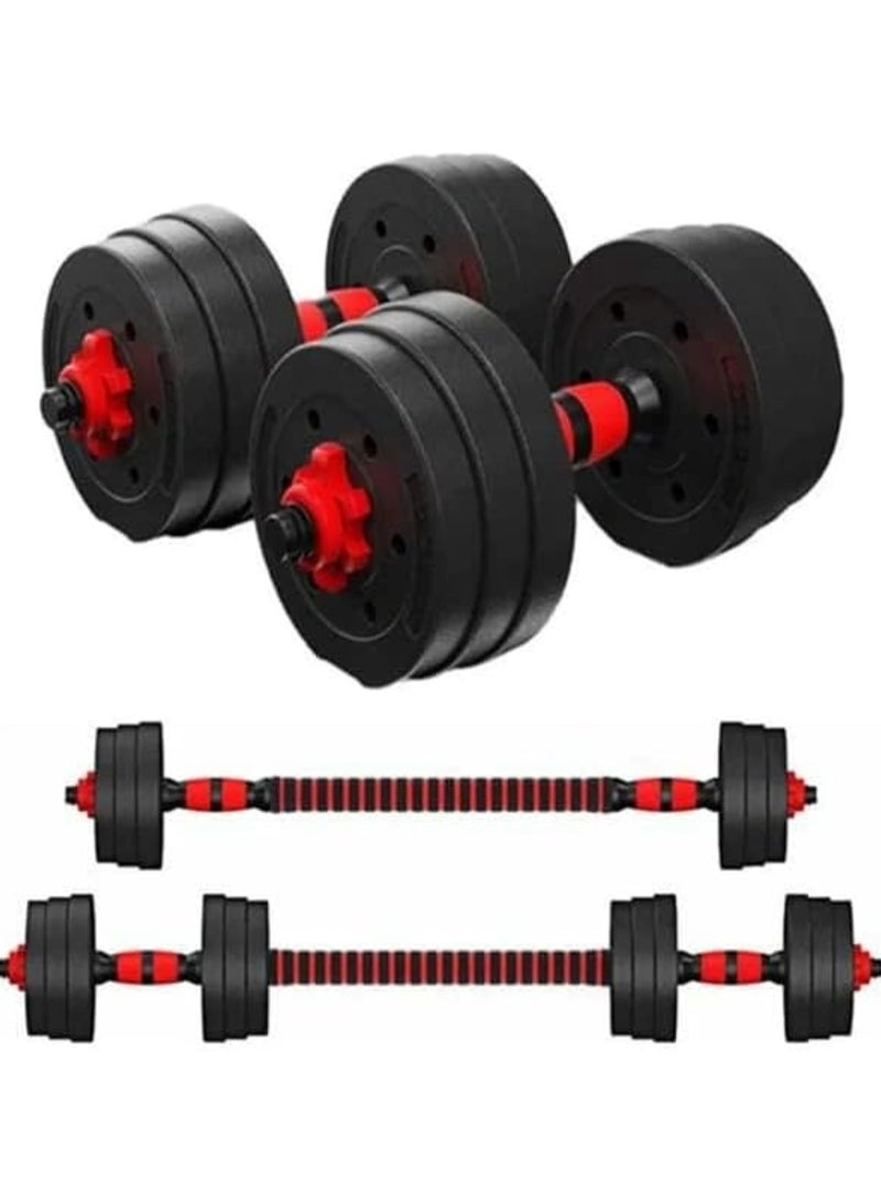 Huitich Black Heavy Duty PVC Dumbbells Set 10kg with Cement Core  - Image 4