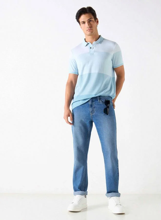 Splash FAV Striped Polo T-shirt with Short Sleeves