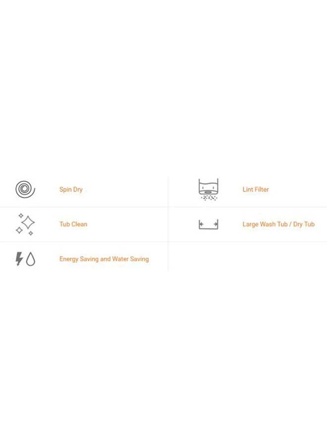 SUPER GENERAL 10 Kg Twin-Tub Semi-Automatic Washing Machine, Efficient Top-Load Washer With Low Noise Gear Box, Spin-Dry, 84 x 49 x 92 Cm 630 W SGW1056N White - Image 2