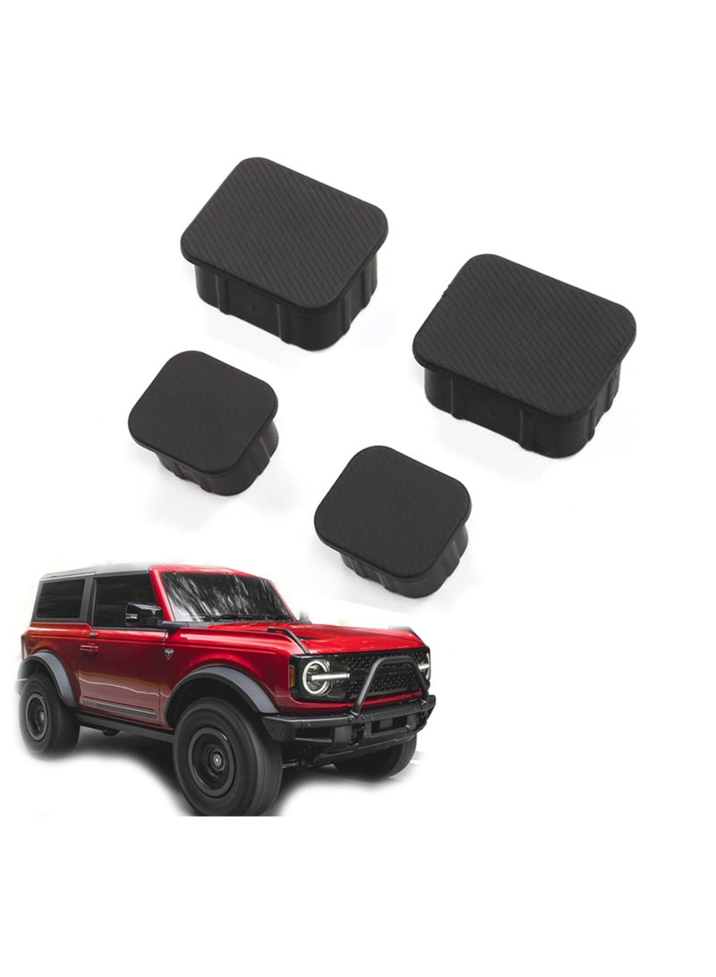 Excefore Crash Bar End Caps Front Axle Plug, 4Pcs Black Rubber Stopper Cover Protection for Ford Bronco Accessories 2021-2024, Bumper Plug Mudproof Dust Caps Compatible with Ford Bronco - Image 1