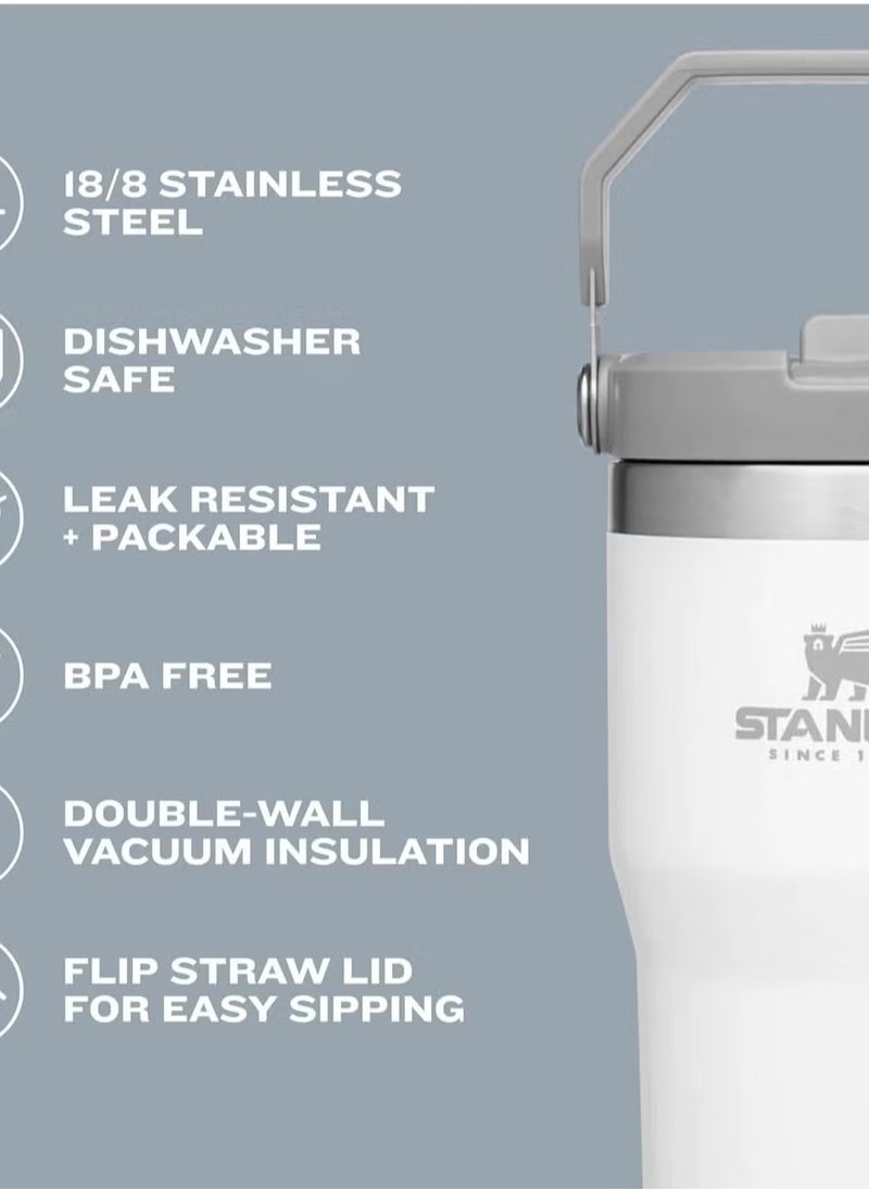 Stanley - STANLEY IceFlow Stainless Steel Tumbler with Straw Vacuum Insulated Water Bottle for Home, Office or Car - Reusable Cup with Leak-Resistant Flip Straw, Keeps Drinks Cold for 12 Hours or Iced for 2 Days, 30 oz Charcoal - Image 1