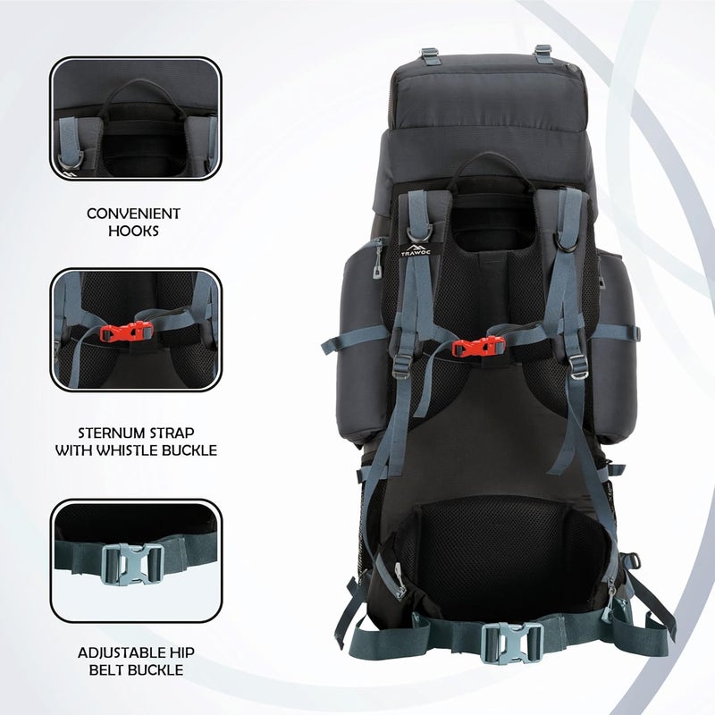 TRAWOC TRAILMASTER 80L Rucksack Bag for Men & Women - Image 2