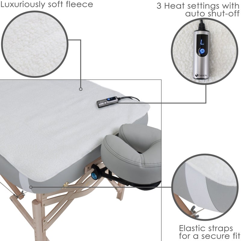 Earthlite Massage Table Warmer & Fleece Pad (2in1), ETL Certified, 3 Heat Settings, 13ft Cord/Heating Pad / 1 Year Replacement Guarantee - Image 2