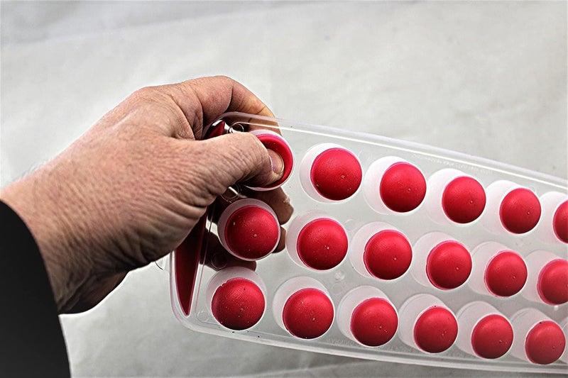 MeeTo 2 pcs 18 Cavity Ice Cube Tray for Freezer, Round Ice Cube Maker Mould Tray, Push Pop Out Ice Tray Easy Release Flexible Silicone Bottom, BPA Free Food Grade for Cocktail (Pack of 2) - Image 5