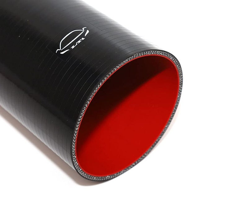 TenkeAuto 12" Long High Performance 4-Ply Reinforced 4" ID Straight Coupler Silicone Hose Turbo/Intercooler/Piping (BLACK 4'') - Image 3