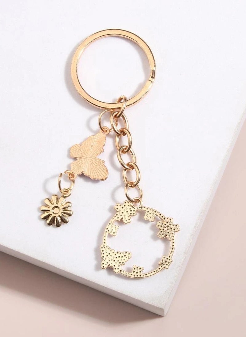 Elegant Butterfly and Floral Keychain - Image 3