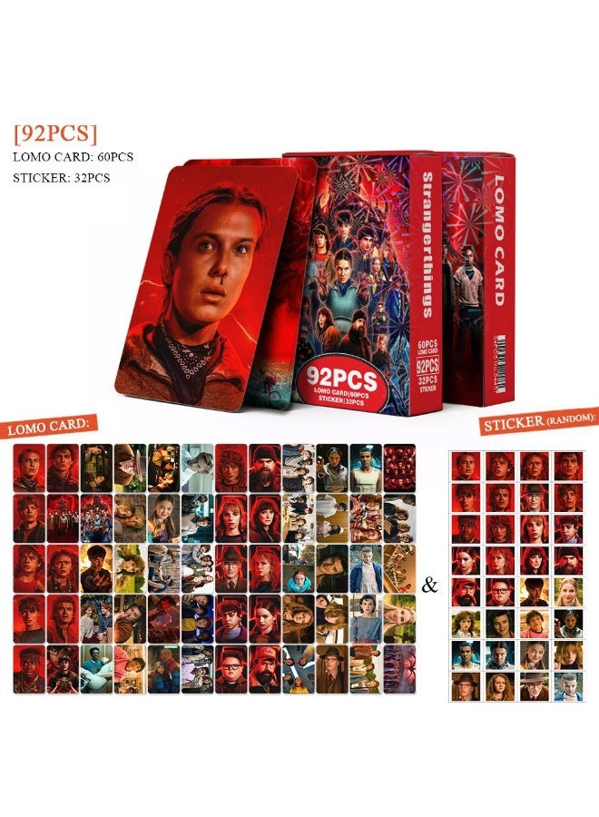 Stranger Things Lomocard & Sticker Set – 92PCS (60 Lomocards + 32 Random Stickers) | Aesthetic Photo Card Collection for Fans