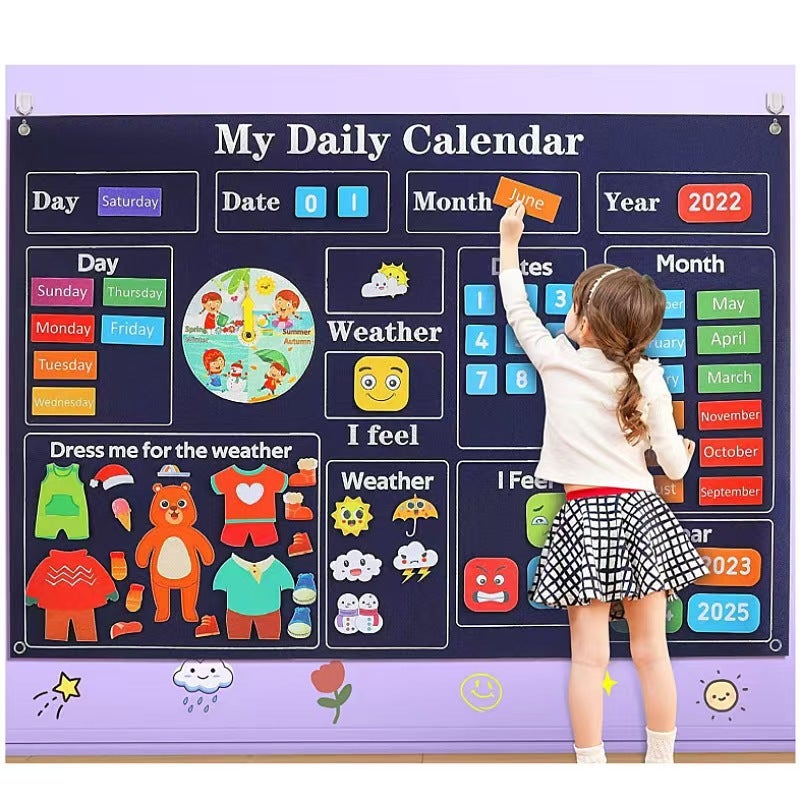 Star Felt Learning Board Baby 2 Training Early Education Board Wall Stickers Educational Toys Farm Story Diy Suit - Image 4