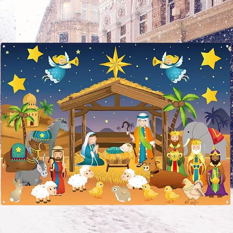 Star Felt Learning Board Baby 2 Training Early Education Board Wall Stickers Educational Toys Farm Story Diy Suit - Image 1