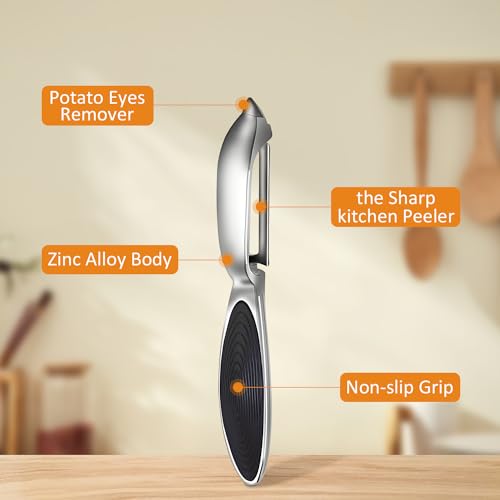 TACGEA Vegetable Peeler for Kitchen, Potato Peelers for Fruit Straight Blade, Durable Non-Slip Handle - Image 3