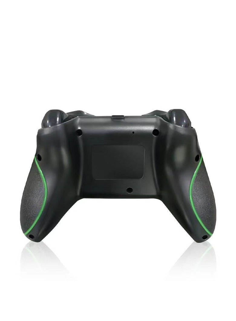 جهاز تحكم بالألعاب لاسلكي مع اهتزازات - جهاز تحكم في صندوق ألعاب التلفزيون الذكي 2.4G، متوافق مع الكمبيوتر الشخصي و Steam وتلفزيون Android والمزيد (أسود) - Image 4