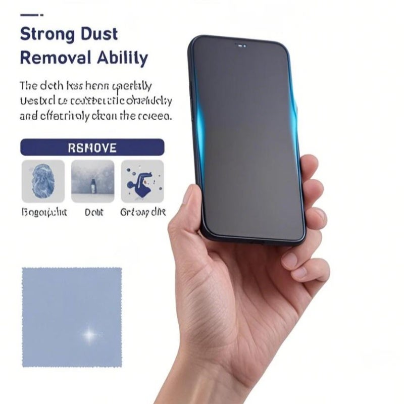 Screen Cleaner Cloth: Blue Microfiber, Static Resistant, Lint-Free Dual-Sided High Absorbency - Reusable Gentle Fabric for Camera, Cellphone, Tablet, Computer Screens - Image 4