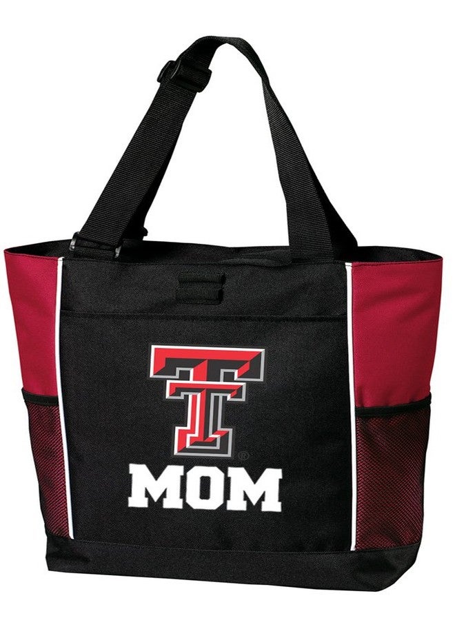 Broad Bay Texas Tech Mom Tote Bags Red TTU Parent Totes for Beach Pool Travel or Shopping - Image 1