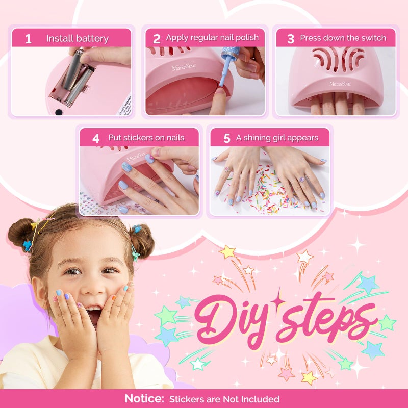 MelodySusie Portable Kids Nail Dryer, Mini Nail Fan Quick Nail Dryer for Regular Polish Manicure Tool, Safe for Hands, Skin, Children's Gift, Great Gift Stocking Stuffers for Girls - Image 5