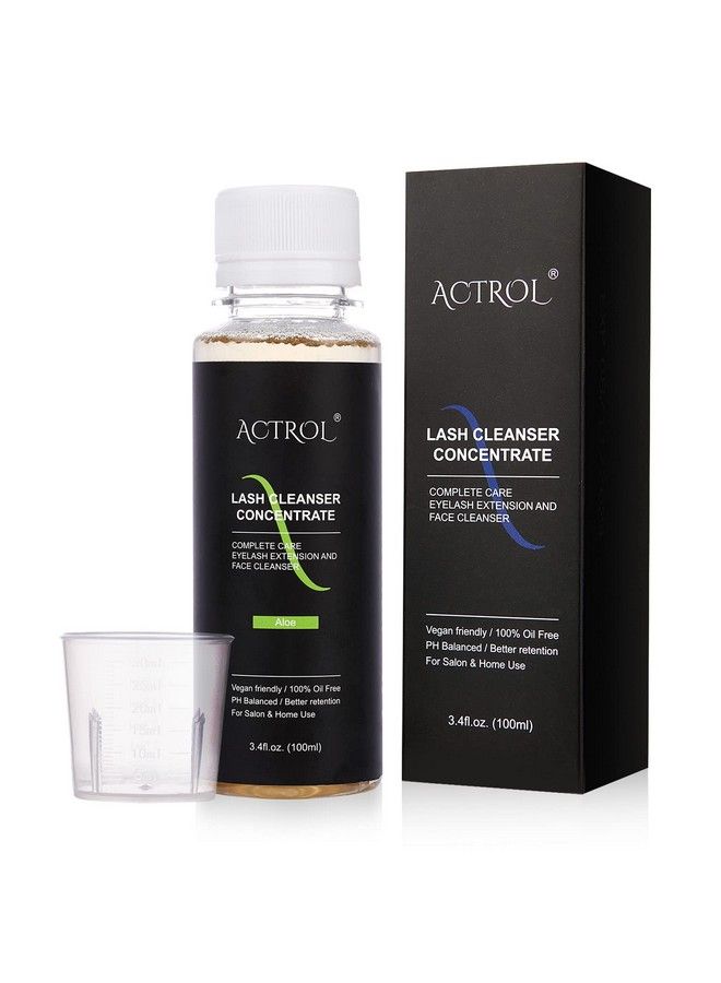 ACTROL Eyelash Cleanser Concentrate 100Ml Aloe Professional Lash Shampoo Foaming Cleanser Diy Paraben & Sulfate Free Nonlrritating Wash For Extensions Lashes With Salon Home Caremakes 20 Bottles - Image 1