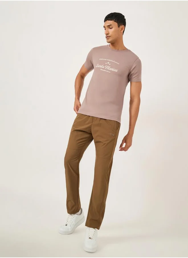 Styli Typography Printed Short Sleeve Regular Fit T-Shirt