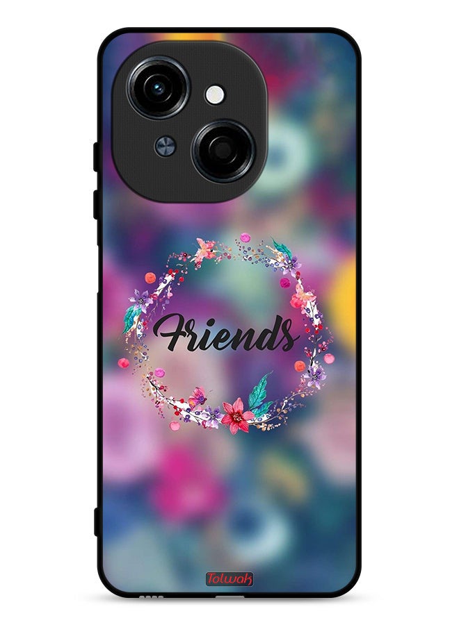Tolwak Tecno Spark Go 1 4G Protective Case Cover Friends In Flowers Ring Art - Image 1