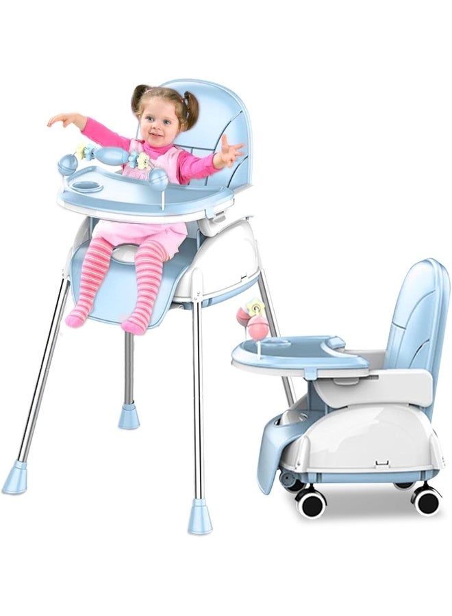 4 in 1 High Chair for Baby Adjustable Height & Footrest, Baby Feeding Chair Booster Seat for Toddlers with Tray & Belt | Kids High Chair for Baby 6 Months to 3 Years Boy Girl  - Image 1