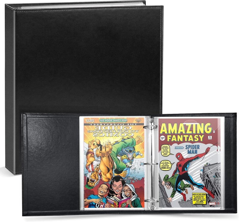 tutata Comic Book Storage Album, Comic Book Binder - for Current, Silver Age, Regular Comics Bagged and Boarded, Binder with 12 Super Heavyweight Sleeves, Acid-Free, Gift for Comic Collectors - Image 1