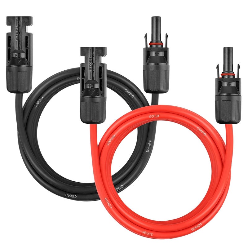 YDDECW Solar Panel Extension Cable - 10AWG 10FT Solar Wire Cord 10 Gauge PV Wire with Female & Male Waterproof Connector for RV, Photovoltaic Systems, Home, Boat, Solar Panels, Car(10ft Red + 10ft Black) - Image 1