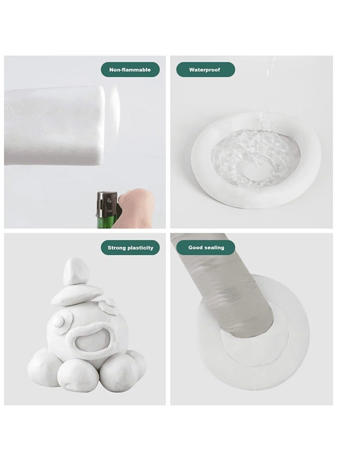 7Pcs Waterproof Sealing Clay, White Seal Motor, Quick Mending Mud for Drain Connection, Wall Hole, Air Conditioning Hole - Image 3