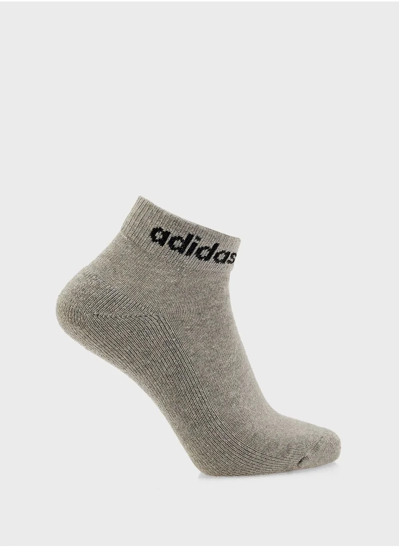 Adidas 3 Pack Linear Ankle Socks Cushioned Socks