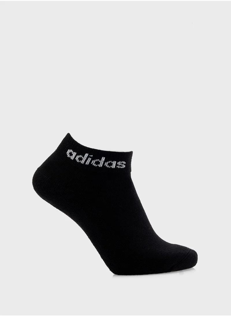 Adidas 3 Pack Linear Ankle Socks Cushioned Socks