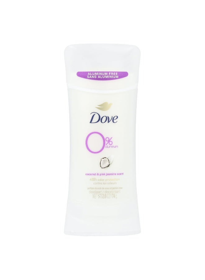 Dove دوف، مزيل عرق خالي من الألمنيوم، جوز الهند والياسمين الوردي، 2.6 أونصة (74 غرام) - Image 1