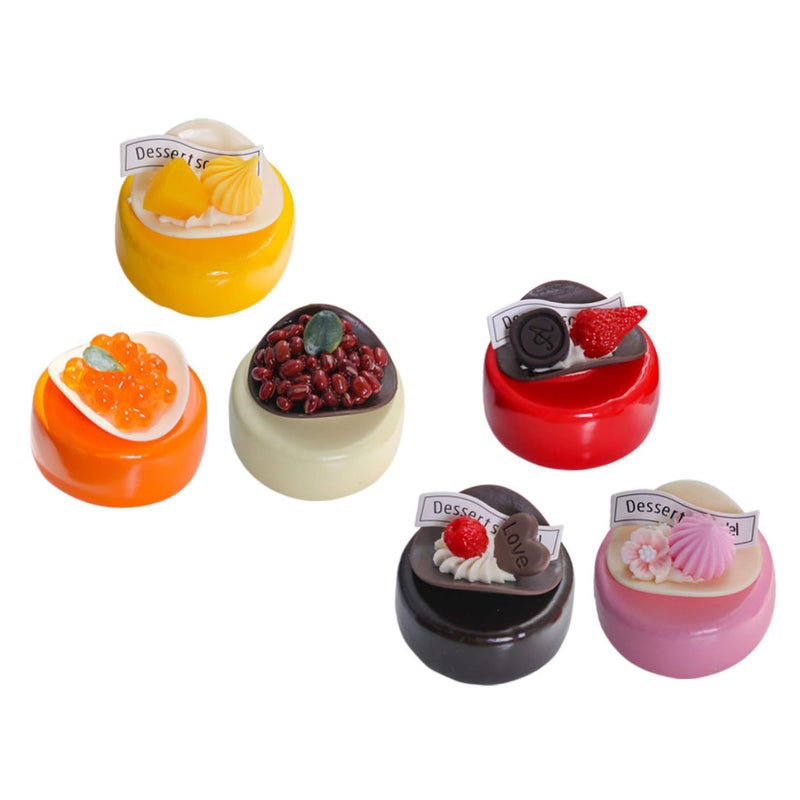 6pcs Lifelike Artificial Cake Simulation Desserts Realistic Food Models for Wedding Party Photography Props and Home Decoration Display - Image 2