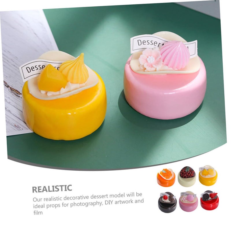 6pcs Lifelike Artificial Cake Simulation Desserts Realistic Food Models for Wedding Party Photography Props and Home Decoration Display - Image 4