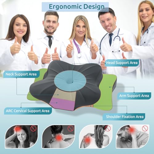 DONAMA Cervical Pillow for Neck and Shoulder,Contour Memory Foam Pillow,Ergonomic Neck Support Pillow for Side Back Stomach Sleepers with Pillowcase-King Size - Image 2