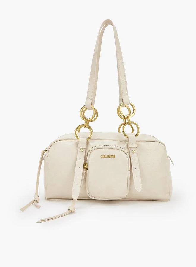 Textured Crossbody Bag With Zip Closure