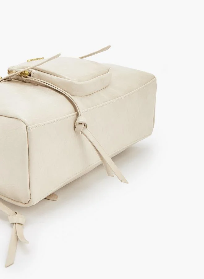 Celeste IVORY Textured Crossbody Bag With Zip Closure for Women | Best Price UAE