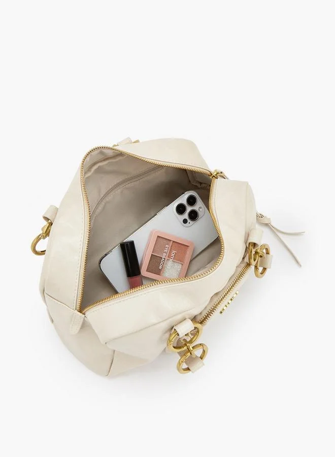 Celeste IVORY Textured Crossbody Bag With Zip Closure for Women | Best Price UAE