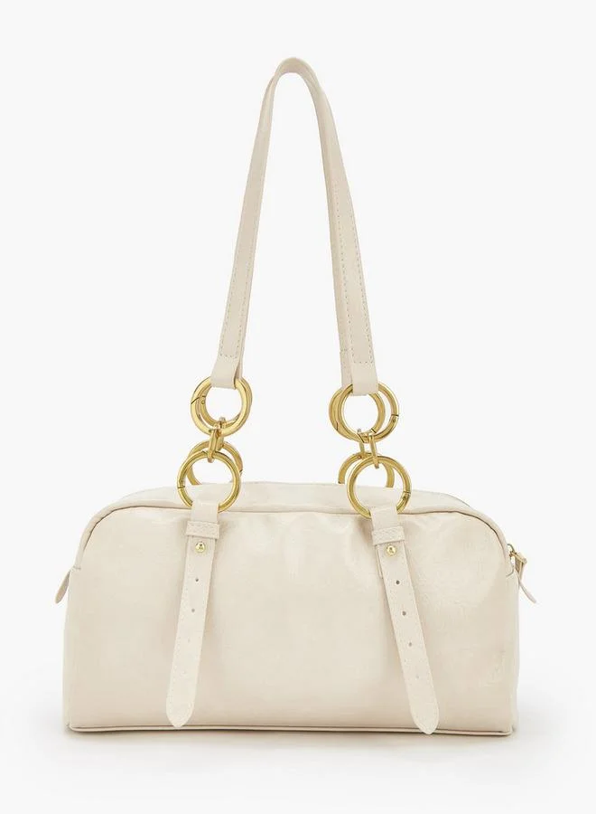 Celeste IVORY Textured Crossbody Bag With Zip Closure for Women | Best Price UAE