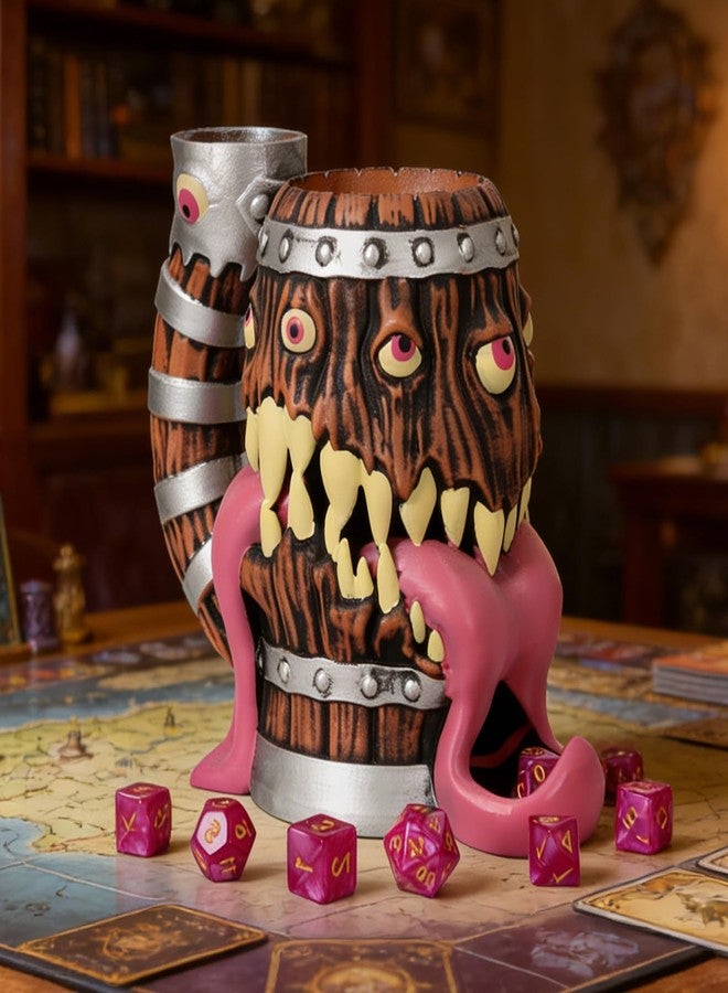 KDSPAROS Dice Tower Mug Set-Dice Rolling Tower with 7-PCS polyhedral Dice Set, DND Accessories for Players, Perfect Medieval Tavern Style Gift for D&D Players and DMS (Gilded Tongue) - Image 3