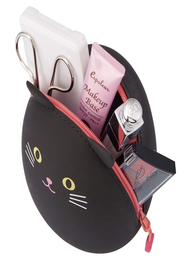 LIHIT LAB LIHITLAB PuniLabo Zipper Pouch, Egg-Shaped, 3.8" x 4.7", Black Cat (A7783-3) - Image 3