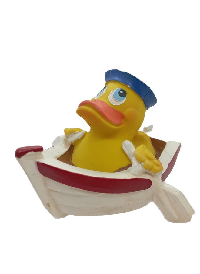 LANCO Row Boat Rubber Duck Bath Toy | All Natural, Organic, Eco Friendly, Squeaker | Imported from Barcelona, Spain - Image 2