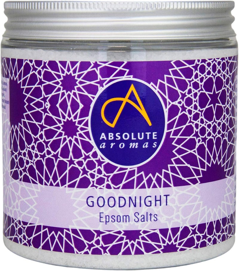 Absolute Aromas Goodnight Epsom Salt 575g Magnesium Sulphate Infused with 100 Pure Lavender Chamomile Geranium Essential Oils