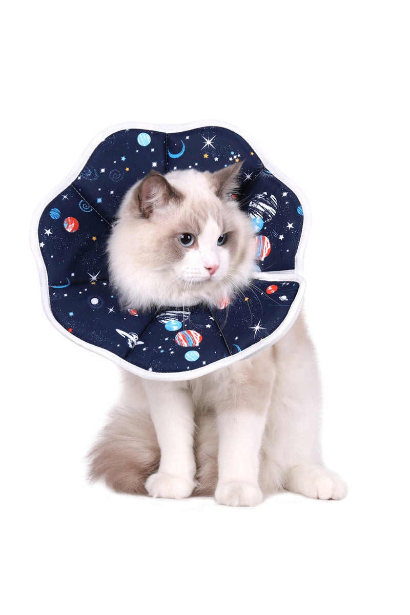 erorex S black A new Elizabethan collar, stylish and high-value cartoon printed pet protective cover, dog p