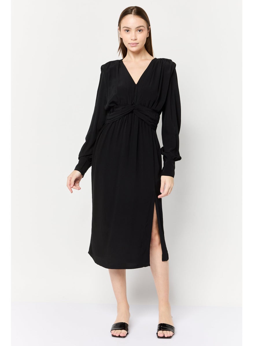 Scotch & Soda Women Plain Midi Dress, Black  - Image 1