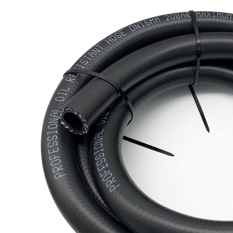 KRD PERFORMANCE Black -10 AN NBR Push on Rubber Tubing Hose Fuel Line Compatible with Fuel System, E85, E10, Oils, Ethanol, Lubricants and Coolant (2 feet, AN10, 5/8 ID)
