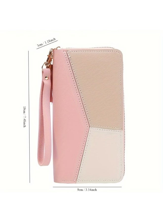 Goolsky Long Wallet with Fashionable Color-blocking, Tassel Zipper Coin Purse, Multi-functional with Multiple Card Slots - Image 2