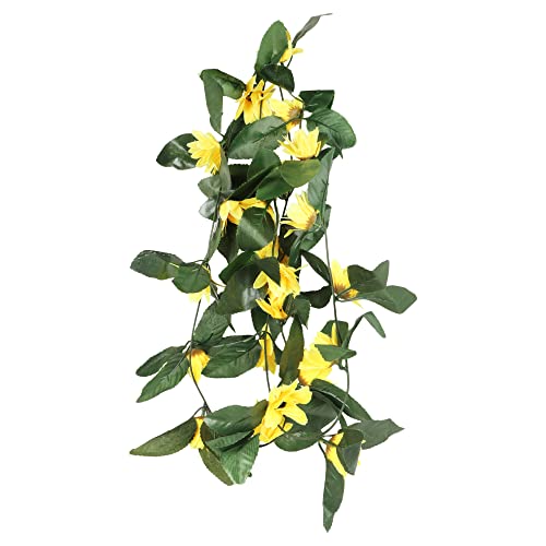 BS AMOR Fancy Artificial Flowers Bail Creeper Home Wedding Decoration 'Living Room' Dining Table Decor Garland Vibrant Colors, Sunflower Creeper - Image 5