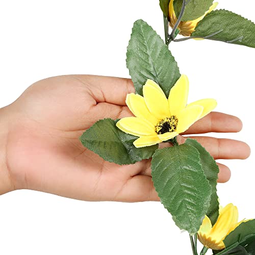 BS AMOR Fancy Artificial Flowers Bail Creeper Home Wedding Decoration 'Living Room' Dining Table Decor Garland Vibrant Colors, Sunflower Creeper - Image 4