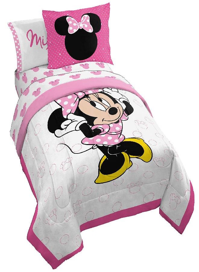 Jay Franco - Jay Franco Minnie Mouse XOXO 5 Piece Twin Bed Set - Includes Comforter & Sheet Set - Super Soft Fade Resistant Polyester (Official Product) - Image 1