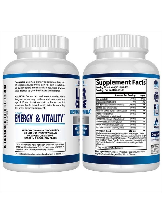 Arazo Nutrition Liver Cleanse Detox & Repair Formula – Milk Thistle Herbal Support Supplement: Silymarin, Beet, Artichoke, Dandelion, Chicory Root  - Image 3